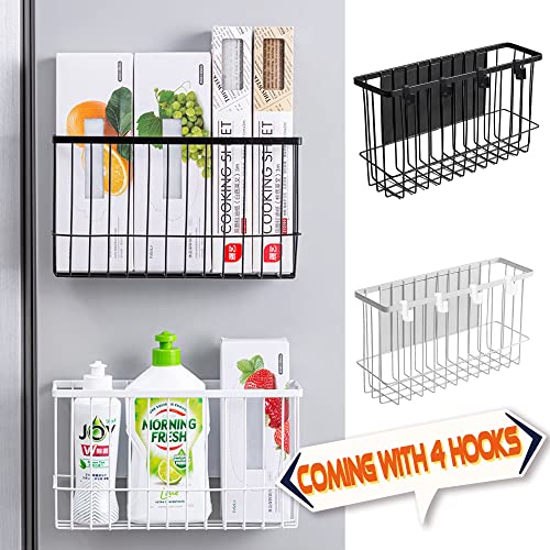 Magnetic Shelf Fridge Basket Bin for Whiteboard Washer Dryer Locker Cabinet | No Drilling Or Tools Needed, Reusable Magnet Organizer Classroom Office Home Kitchen Laundry Storage Rack Container Holder - style: (1-Pack) White/L