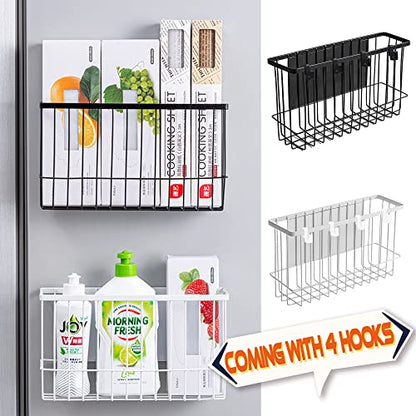 Magnetic Shelf Fridge Basket Bin for Whiteboard Washer Dryer Locker Cabinet | No Drilling Or Tools Needed, Reusable Magnet Organizer Classroom Office Home Kitchen Laundry Storage Rack Container Holder - style: (1-Pack) White/L