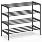 SONGMICS 4-Tier Shoe Rack for Closet, Compact Metal Shoe Organizer Shelf for Entryway, Bedroom, Small Spaces, Stackable, 11.8 x 24.5 x 26 Inches,Black ULSA124BH01 - size: 4 Tiers (24.5"W)