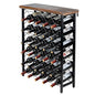 MyGift Wine Rack Freestanding Floor Stand, 9 Tier Wine Bottle Shelf - Holds up to 54 Bottles (with Wood) - color: With Wood