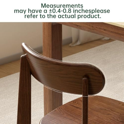 47’’-63’’ Oak Extendable Dining Table and Chairs & Bench, Solid Wood Folding Kitchen Table, Mid Century Dinner Table for Kitchen, Apartment, Living Room (Walnut, 63''+2Chairs-HSB+47'' Bench) - color: Walnut, size: 63''+2Chairs-HSB+47'' Bench