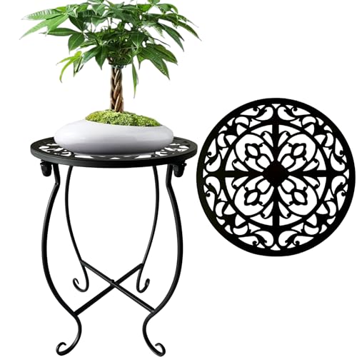 Plant Stand Indoor Outdoor, Metal Plant Stand for Indoor Plants Iron Art Flower Pot Holder Stand Decoration Shelf Racks for Single Planter Use in Garden Patio Corner 1 Count