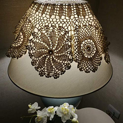 Damanni Cotton Handmade Crochet Lace Tablecloth Doilies Doily,Round,Beige,27 Inch - color: Beige, size: 27" (Round)