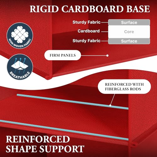 Simple Houseware 5 Shelf Hanging Closet Organizer, Red - color: Red, size: 5 Shelf
