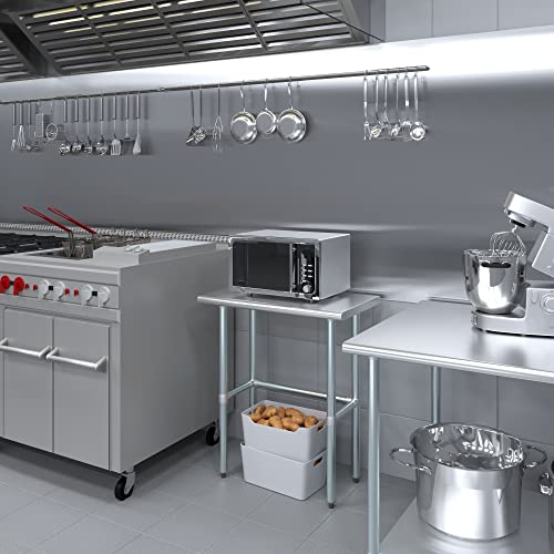 AmGood 18 in. x 30 in. Open Base Stainless Steel Work Table | Residential & Commercial | Food Prep | Heavy Duty Utility Work Station | NSF - size: 30 in. Length x 18 in. Width