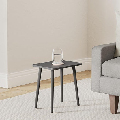 FORAOFUR Side Table, Modern Accent End Table with Wooden Legs, Easy to Assemble Mini Living Room Table for Sofa Bedroom, Minimalist Black Furniture for Small Apartments and Limited Spaces | Minimalist black wood legs, fits sofa/bedroom/living, compact, li