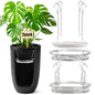 2 Sets Adjustable Planter Inserts for Large Pots, Silver‌ Minimalist Planter Insert with 4 Chain Hooks, Plant Riser Fits 12-18" Tall Planters Pot & Free 8 inch Plant Saucer Drip Trays
