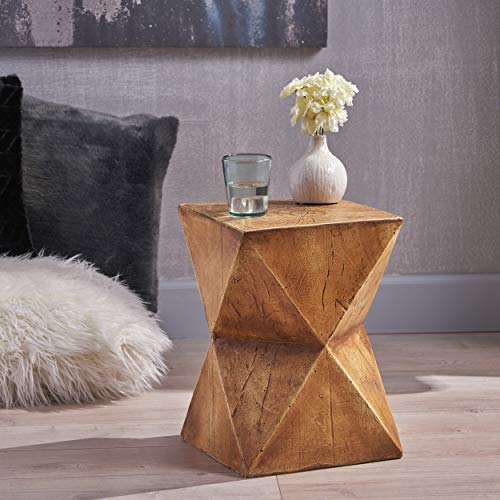 Christopher Knight Home Manuel Light-Weight Concrete Accent Table, Natural, 12.5D x 12.5W x 17.75H in - color: Manue,natural