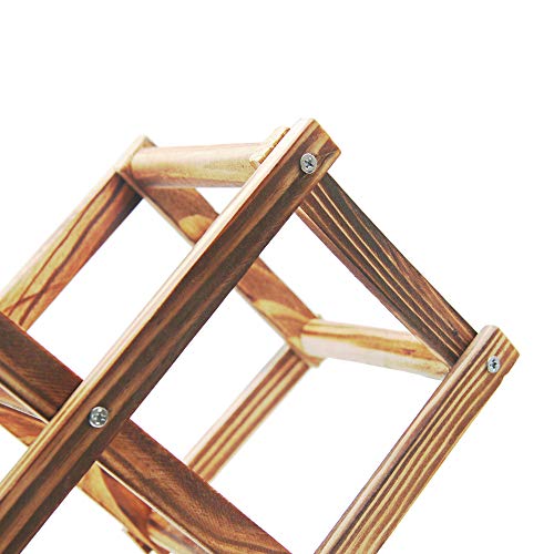 Foldable Wooden Wine Bottle Holder Free Standing Natural Wine Shelves for Pantry 2 Slots for 3 Bottles Wine Rack