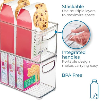 iDesign Clear Plastic Stackable Storage Bin Organizer | Slim, Tall, Narrow, For Kitchen or Pantry - style: Pack of 1