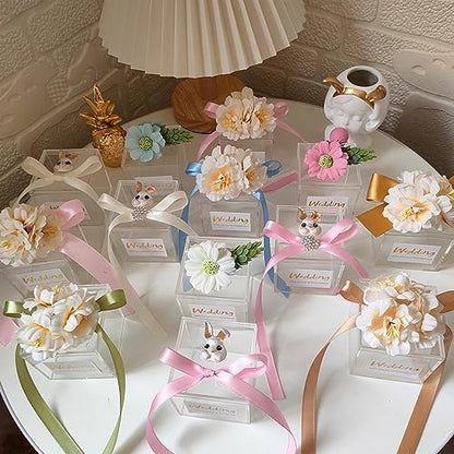 KissYou Small Acrylic Box Clear Display Case Plastic Square Cube 2 Packs Candy Box with Lid Jewelry Storage Contanier - size: 1.77 x 1.77 x 1.77 Inch