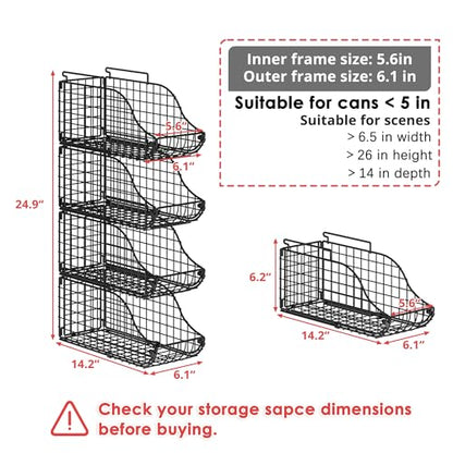 Sonyabecca 8 Pack Stackable Can Organizer for Pantry Cabinet Food Storage | Wire Storage Rack Holds Up to 72 Cans, Beverages and Food. Small Metal Organizer for Kitchen Counters, Fridges and RV
