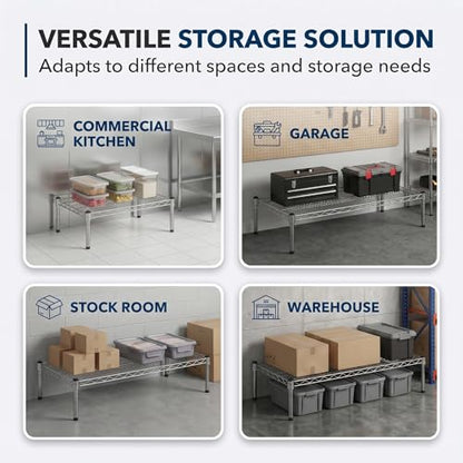 21" x 30" x 8" Chrome Wire Storage Shelf, Dunnage Rack, Commercial 1 Tier Small Shelf - color: Silver, size: 21"D x 30"W x 8"H