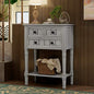P PURLOVE Narrow Console Table, Farmhouse Entryway Table Slim Sofa Table with Three Storage Drawers and Bottom Shelf, Wood Entry Table for Living Room,Easy Assembly,Gray Wash - color: Gray Wash