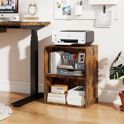 Giantex 2-Cube Bookshelf and Bookcase, 2-Layer Storage Shelf w/Large-Capacity Open Storage Space for Living Room Bedroom Study Office, Multi-Functional Furniture Display Cabinet, Rustic Brown | Display Shelf with Open Storage Space for Living Room, Home O