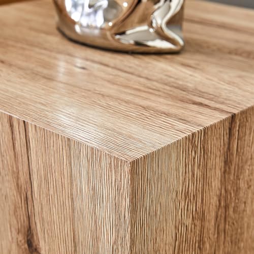 15.7" H Square Compact Coffee Table,Small Cube End Table,Modern Side Table with Stylish Wood Pattern,Minimalist Accent Table for Living Room,Office,Apartment,Nightstand(Light Wood,15.7") - color: Light Wood,15.7"h