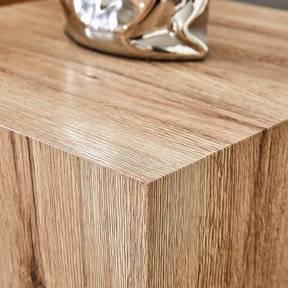 15.7" H Square Compact Coffee Table,Small Cube End Table,Modern Side Table with Stylish Wood Pattern,Minimalist Accent Table for Living Room,Office,Apartment,Nightstand(Light Wood,15.7") - color: Light Wood,15.7"h