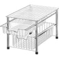 Simple Houseware Stackable 2 Tier Sliding Basket Organizer Drawer, Chrome - color: Chrome, size: 2-tier