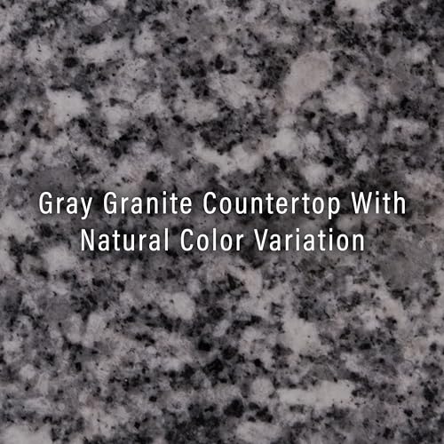 Crosley Furniture Alexandria Granite Top Small Portable Rolling Kitchen Island Storage Cart, Microwave Stand, Black - color: Black, style: Solid Grey Granite Top