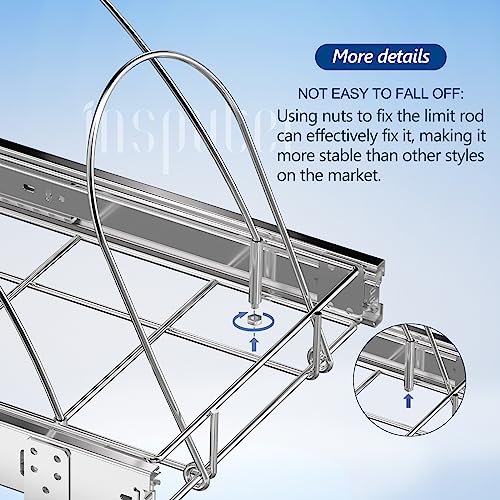 Insputer Pull Out Trash Can Under Cabinet, Requires 13" W X 18" D Cabinet, Under Sink Trash Can Kit, Slide Out Garbage for Kitchen(Not Included Can) - color: Silver