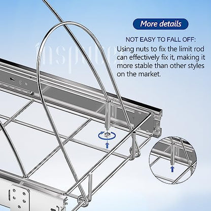 Insputer Pull Out Trash Can Under Cabinet, Requires 13" W X 18" D Cabinet, Under Sink Trash Can Kit, Slide Out Garbage for Kitchen(Not Included Can) - color: Silver
