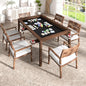 Yardenaler Solid Wood Board Game Table, Gaming & Dining Table with 58” x 33” Big Gaming Space and Removable Top, Seats 4 to 6 Players, Includes Leatherette Play Mat, 6 Cup Holders & Flush Pull Design - size: 63"L x 38.2"W x 30.4"H
