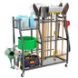 WALMANN Garden Tool Organizer with Wheels for Garage, Large Storage Capacity, Rakes/Shovels/Yard Tools Storage Stand for Shed, Garden, Indoor/Outdoor Long-Handled Tools Rolling Cart - style: Large-stand