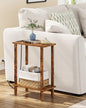 TUTOTAK Small End Table with Charging Station, Narrow Side Table with USB Ports and Outlets, Skinny Sofa Table, Slim Nightstand, Living Room, Bed Room, Pure Brown TB01BB060C - color: Pure Brown, size: 2-tier