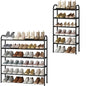STO STO Expandable Shoe Rack, 5-Tier Metal Shoe Rack for Closet, Up to 24 Pairs Adjustable Shoe Rack Storage for Front Door Entrance, Free Standing Shoe Rack Organizer for Entryway, Black - size: 5-Tier