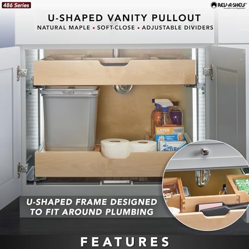 Rev-A-Shelf Wood Vanity Sink Cabinet Pullout Organizer