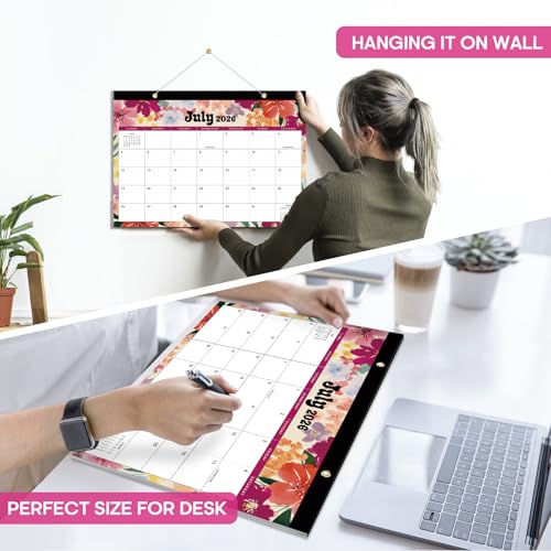 Desk Calendar 2026-2027, 18-Month Calendar Runs from July 2026 to December 2027, Large 17" x 12" Monthly Desktop & Wall Calendar for Home & Office - Vivid Bloom - color: d-Vivid Bloom, size: Jul 2026 – Dec 2027