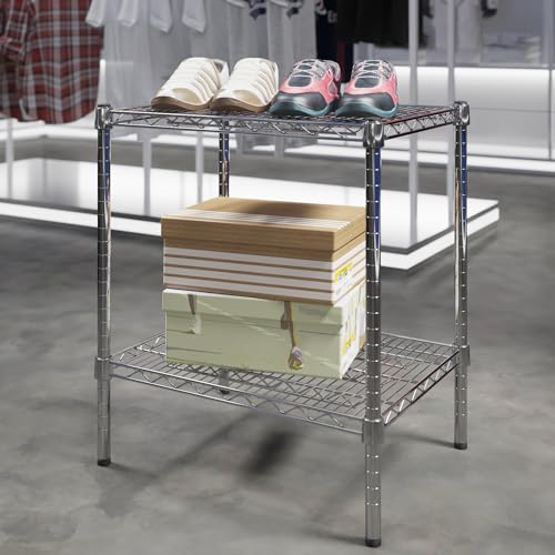 18" Deep x 24" Wide x 27" Height Wire Shelving Kit | 2-Tier | NSF Commercial Storage Rack Unit - size: 18" Deep x 24" Wide