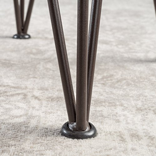 Christopher Knight Home Geania Indoor Industrial Acacia Wood Side Table, Teak Finish With Rustic Metal