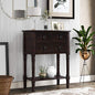 Knocbel Slim Antique Entry Console Table with Drawers & Bottom Open Shelf, Solid Wood Sofa Couch Table for Entryway Hallway Living Room (Espresso) - color: Espresso