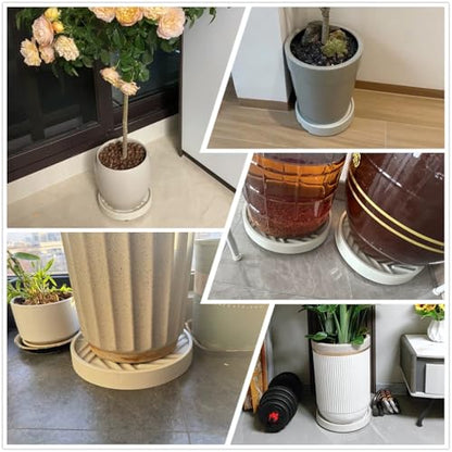 2 Pack Plant Caddy with Wheels,10" Rolling Plant Stand 165 LBS Heavy Duty with Hidden 360 ° Rotating Silent Wheel Wheels for Outdoor Indoor Large Plant Pots, Flower Pot, Patio - size: 10"-(2 Pack)