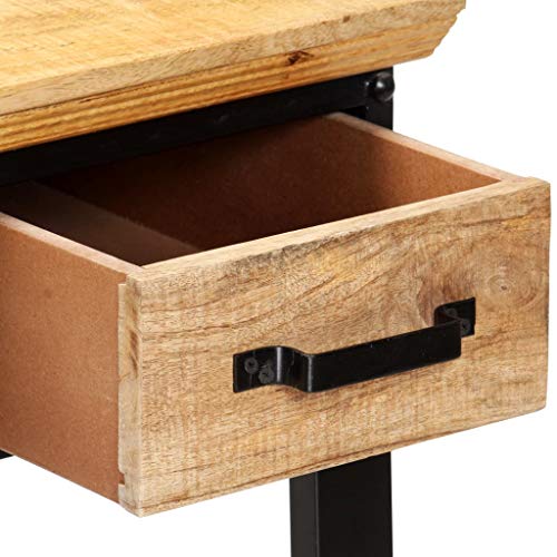 vidaXL Writing Table 43.3"x19.6"x29.9" Solid Mango Wood | Plenty of room to keep your stuff organized, Made from solid mango wood, Shiny finish mixes style with functionality