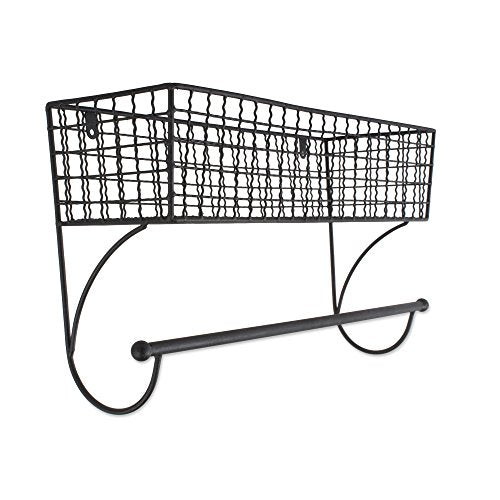 DII Rustic Farmhouse Bathroom Décor, Metal Storage, Large Towel Bar, Black - color: Black, size: Large Towel Bar