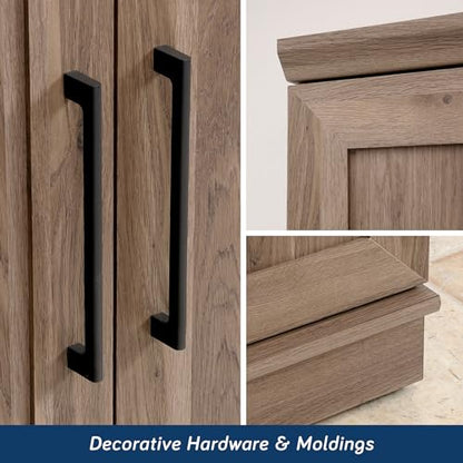 Sauder HomePlus Storage Cabinet/ pantry cabinets, Salt Oak finish - color: Salt Oak