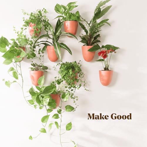 Make Good PlantPod Luxe - Self-Watering Wall Planters (Set of 6, Terracotta) - Easy to Water and Install - Lightweight - Design Your Own Vertical Garden - Wall Planters for Indoor Plants - color: Terracotta