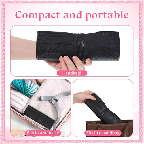 Makeup Brush Holder Travel Makeup Brush Bag Make Up Brushes Roll Organizer with Belt Strap Cosmetic Pouch Case for Women