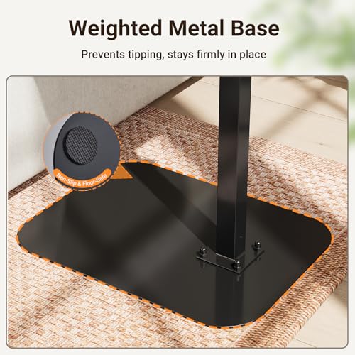 ELYKEN TV Tray Table, C-Shape Couch Desk, 360° Swivel Side Table Height Adjustable, Laptop Stand for Couch Recliner, Small Bedside Tables, Rustic Brown - color: Rustic Brown
