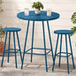 Best Choice Products 3-Piece Patio Dining Set, Bar Height, Outdoor Bistro Set, Outdoor Round Bar Table w/ 2 Bar Stools, Steel - Peacock Blue - color: Peacock Blue