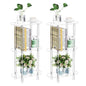Clear Acrylic Narrow Side Table Set of 2 for Small Spaces, 15.75" L x 7.87" W x 26.7" H, 3 Tier Oval Slim End Table Nightstand, Small Minimalist Skinny Bedside Table for Bedroom, Living Room - size: 3 Tier 2-Pack 26.7"H