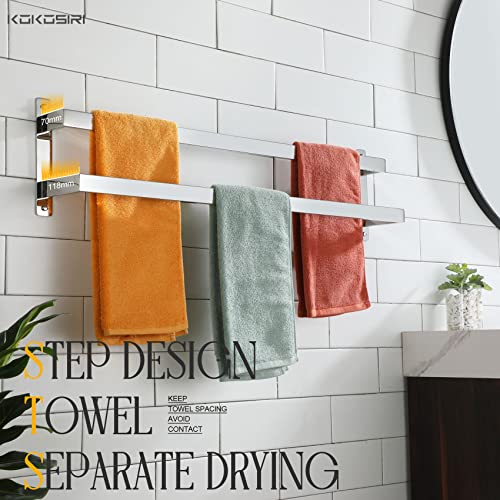 KOKOSIRI Towel Bars Bath Towel Holders 32 Inches Chrome Bathroom 2-Tiers Ladder Towel Rails Wall Mounted Towels Shelves Rack Polished Stainless Steel, B5008CH-L32 - color: Polished Chrome, size: 32-Inch