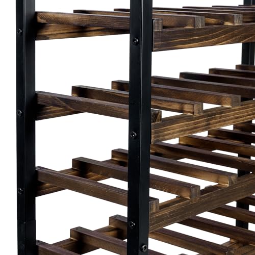 MyGift Wine Rack Freestanding Floor Stand, 6 Tier Wine Bottle Shelf - Holds up to 36 Bottles (Solid Wood)", since unit is 6 rack. - color: Solid Wood