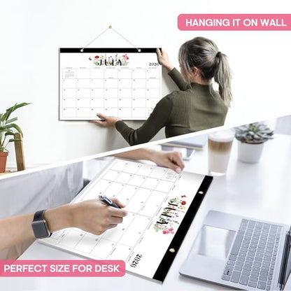 Desk Calendar 2026-2027, 18-Month Calendar Runs from July 2026 to December 2027, Large 17" x 12" Monthly Desktop & Wall Calendar for Home & Office - Soft Botanica - color: i-Soft Botanica, size: Jul 2026 – Dec 2027