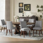 COLAMY Upholstered Dining Chairs Set of 6, Mid Century Modern Kitchen Chairs with Back, Farmhouse Fabric Side Dining Room Chairs with Wood Legs for Dining Room Restaurant, Light Grey - color: Light Grey, size: Set of 6