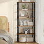 VASAGLE Superfast Toolless Assembly, 6-Tier Shelf for Living Room, Standing Shelf, Bookshelf, Bedroom, Kitchen, 9.4 x 23.6 x 68.3 Inches, Rustic Brown and Ink Black ULLS166K01 - color: Rustic Brown + Ink Black, size: 6 Tiers (23.6"W)
