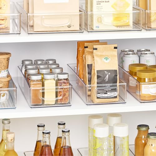 iDesign Slim Extra Long Clear Storage Bin | Narrow, Stackable, Kitchen or Pantry Organizer - size: 16 x 6 x 3, style: Pack of 1