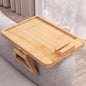 Couch Arm Tray with 360°Phone,Bamboo Folding Sofa Tray,Sofa Armrest Trays Clip-On Couch Desk for Drinks,Snacks,Phone,Remote Control（Natural） - color: Natural, style: 13.0" x 9.4"Phone Holder